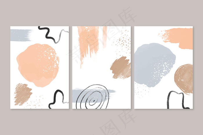 水彩画封面eps,ai矢量模版下载