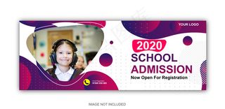 学校录取facebook封面社交媒体帖子模板