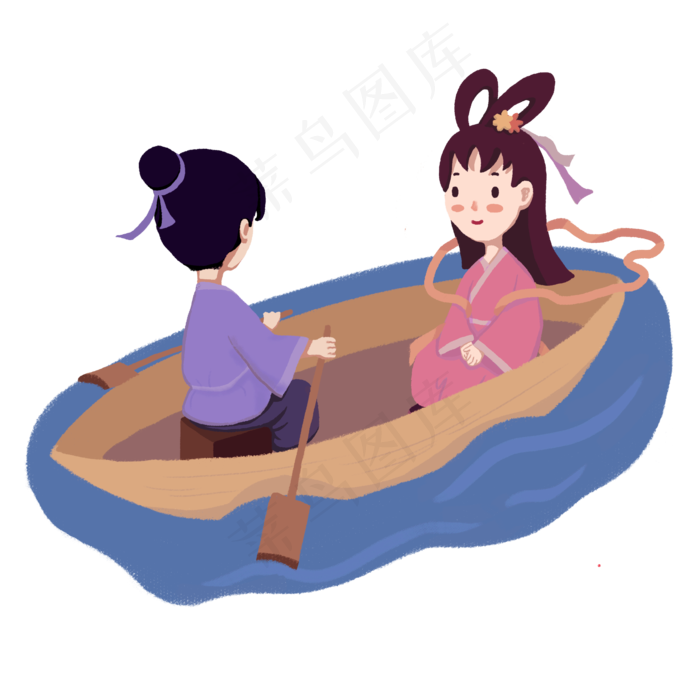 七夕牛郎织女划船