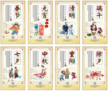 传统节日 校园文化墙展板