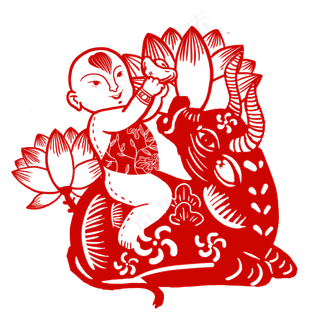 牛年剪纸新年年画