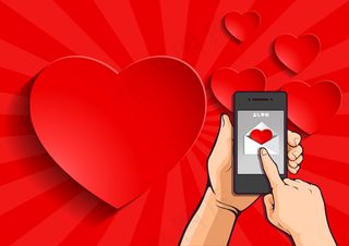 发送爱情信息，抽象背景