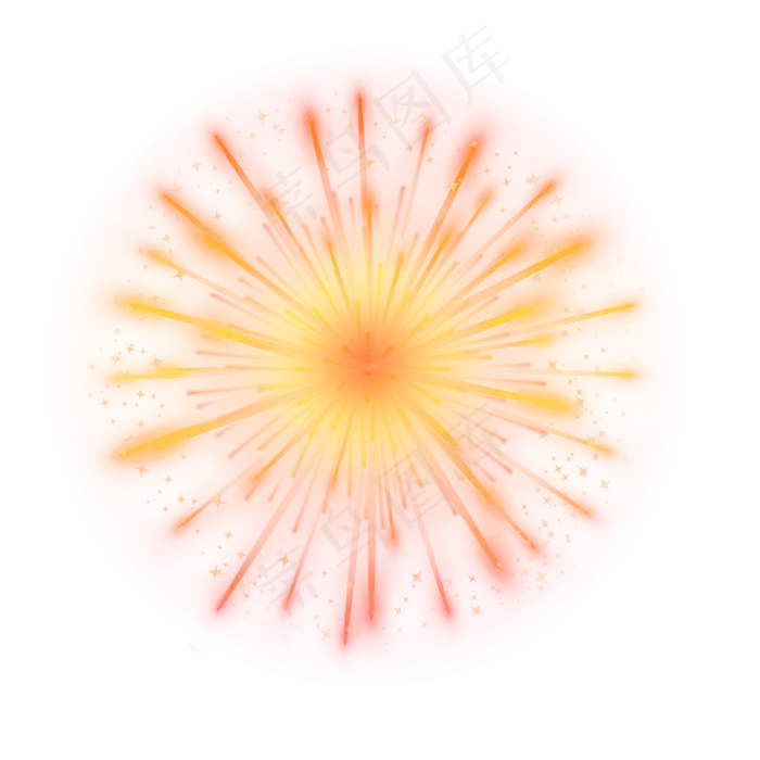 缤纷烟花礼花元素(2000X2000(DPI:300))psd模版下载