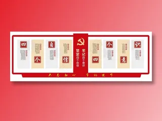 党建文化墙 四个自信 四个意识
