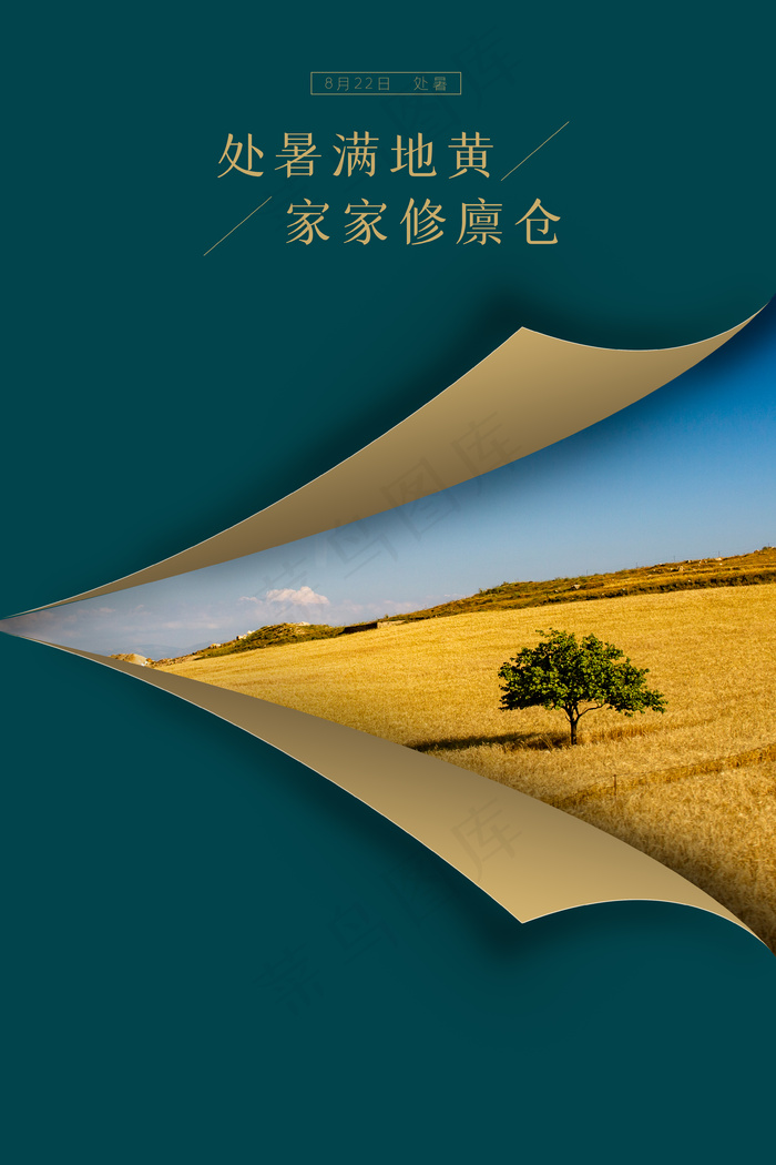 简约文艺二十四节气处暑传统节气秋天背景