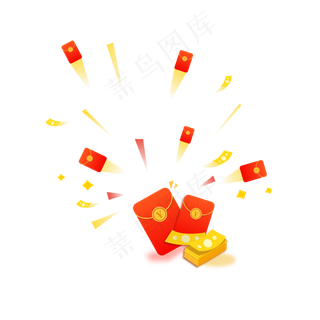 矢量钱币红包雨