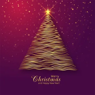 美好的圣诞快乐金树节日卡片背景