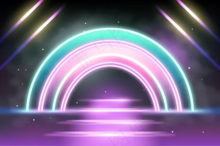 抽象霓虹灯背景eps,ai矢量模版下载