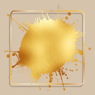 抽象的背景与金色框架的金箔飞溅