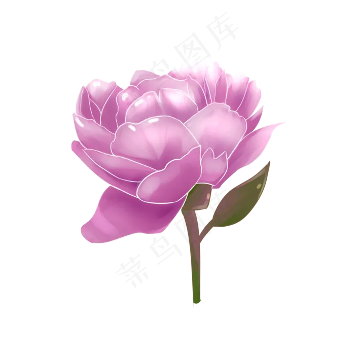 中秋节紫色卡通小清新牡丹花(2000X2000(DPI:299))psd模版下载