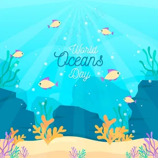 平面设计世界海洋日 平面设计世界海洋日