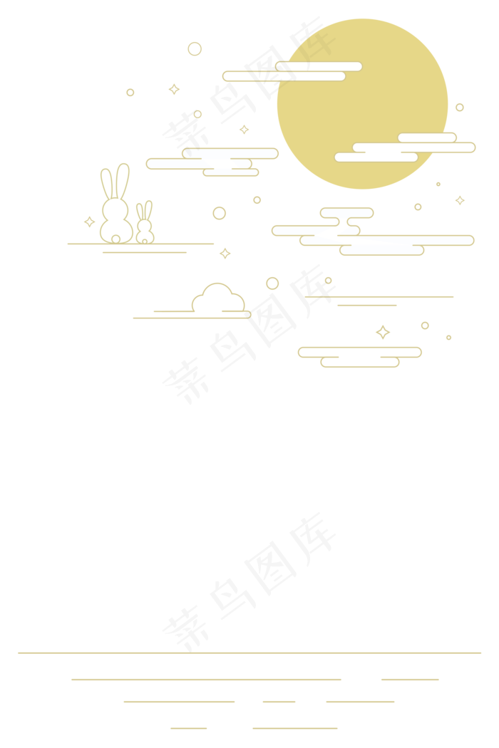 中秋简约线性装饰(2100X2100(DPI:300))ai矢量模版下载