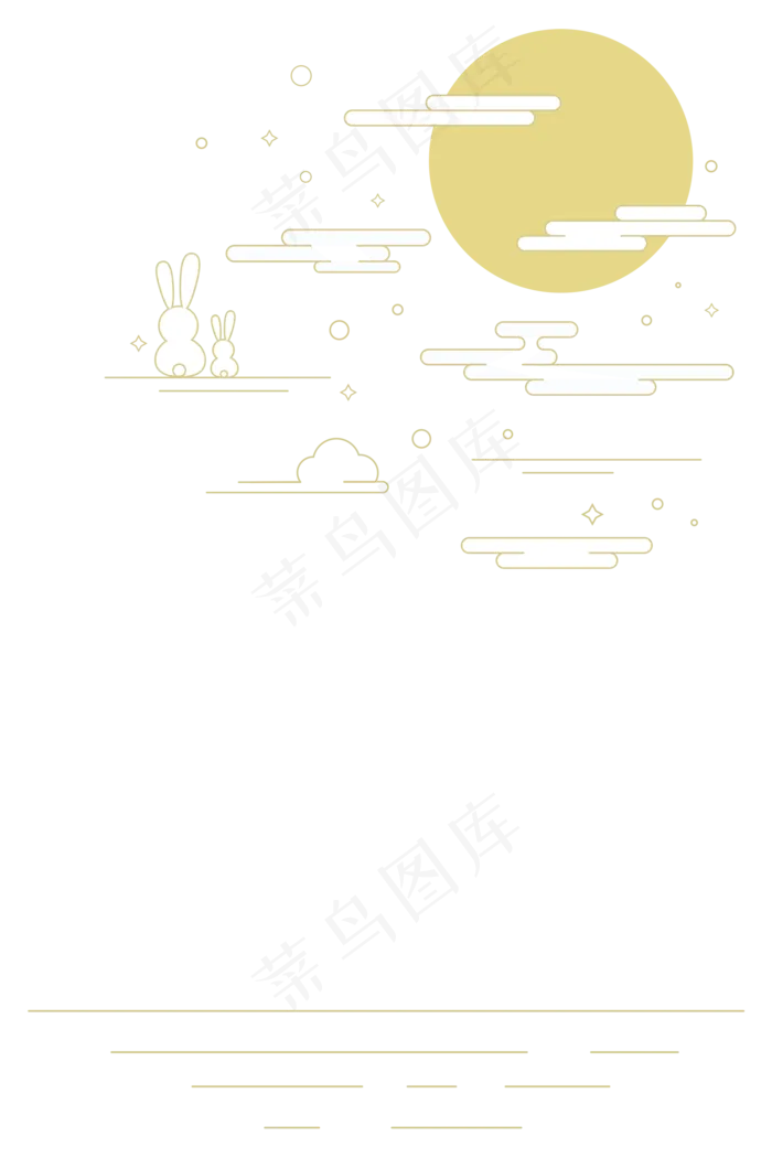 中秋简约线性装饰(2100X2100(DPI:300))ai矢量模版下载