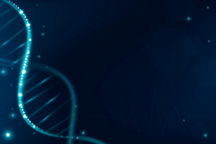 具有空白空间的蓝色未来派风格的 Dna 生物技术科学背景矢量eps,ai矢量模版下载
