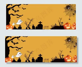 梦幻卡通万圣节banner