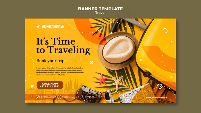 旅行社模板横幅bannerpsd模版下载