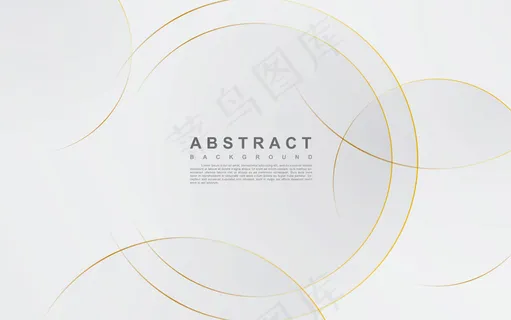 与圆金线的抽象银色背景