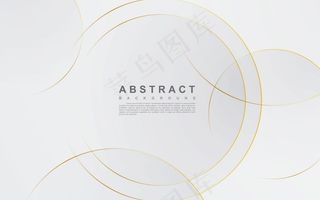 与圆金线的抽象银色背景