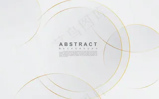 与圆金线的抽象银色背景
