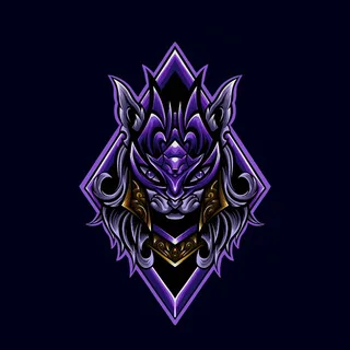 紫色猫女标志吉祥物插画