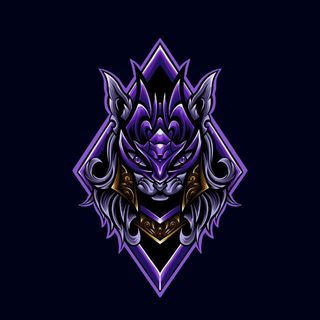 紫色猫女标志吉祥物插画