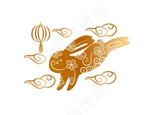 中国风中秋玉兔