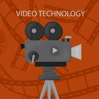 复古风格国际电影节海报模板。橙色背景和黑色。电影节海报。电影院的卷轴和照相机。复古色彩电影横幅banner或海报模板。