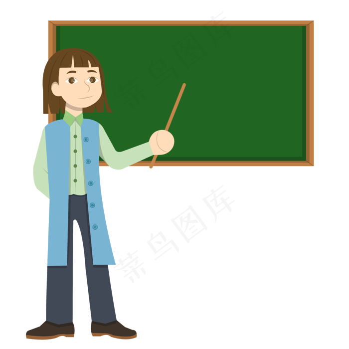 矢量扁平教师节卡通老师人物