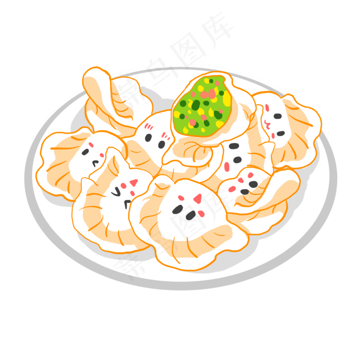 立冬小物卡通手绘插画