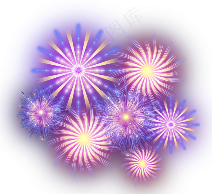 梦幻彩色节日烟花