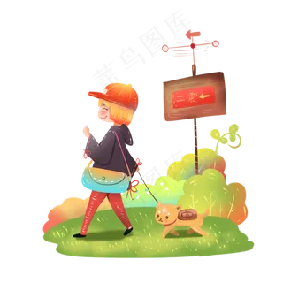 人物旅游创意小清新插图欧美风格