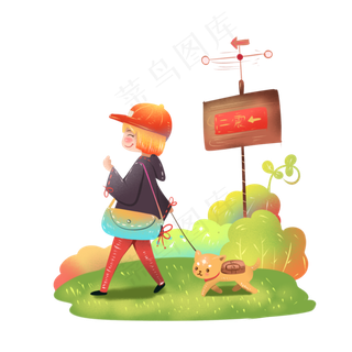 人物旅游创意小清新插图欧美风格