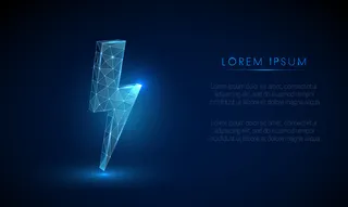 低倍闪电。矢量箭头线框