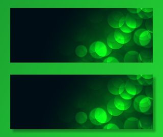 带文本空间的绿色(bokeh)散景灯