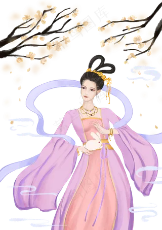 玉兔嫦娥中秋古风仙女