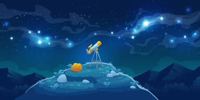 用于科学发现、观察外层空间恒星和行星的望远镜eps,ai矢量模版下载