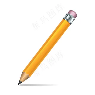 白底黄铅笔。插图