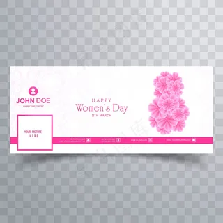 现代妇女节facebook封面横幅banner设计