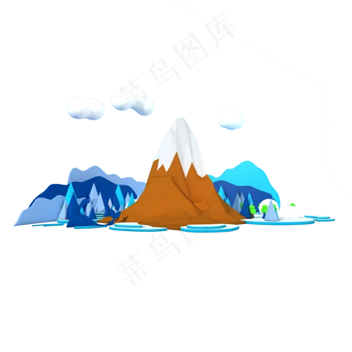 大型立冬雪山白云富士山雪景(2000X2000(DPI:300))psd模版下载