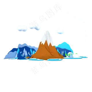 大型立冬雪山白云富士山雪景