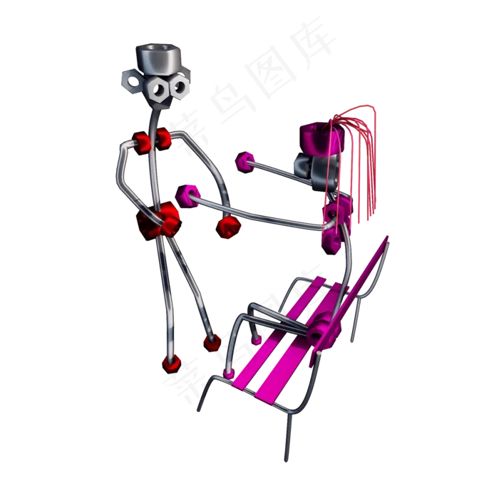 蠢萌七夕小人png图(2000X2000(DPI:300))psd模版下载