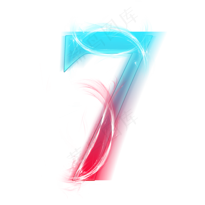红蓝发光数字7