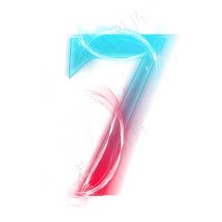 红蓝发光数字7