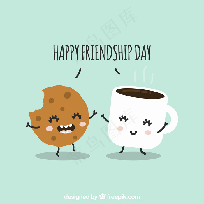 友谊日背景与可爱的卡通