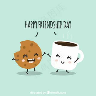 友谊日背景与可爱的卡通