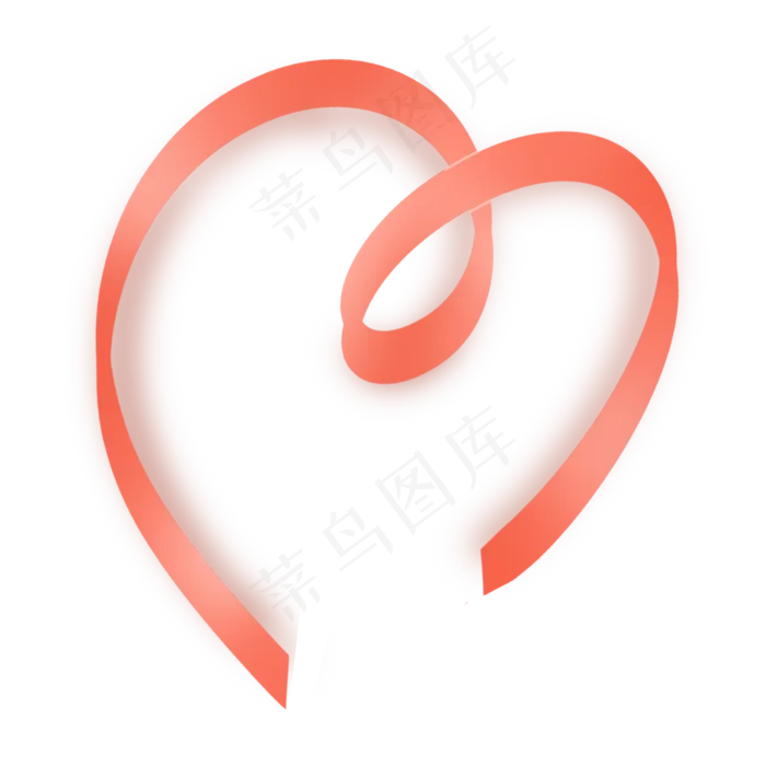 橙色可爱七夕情人节爱心彩带(2000X2000(DPI:300))psd模版下载