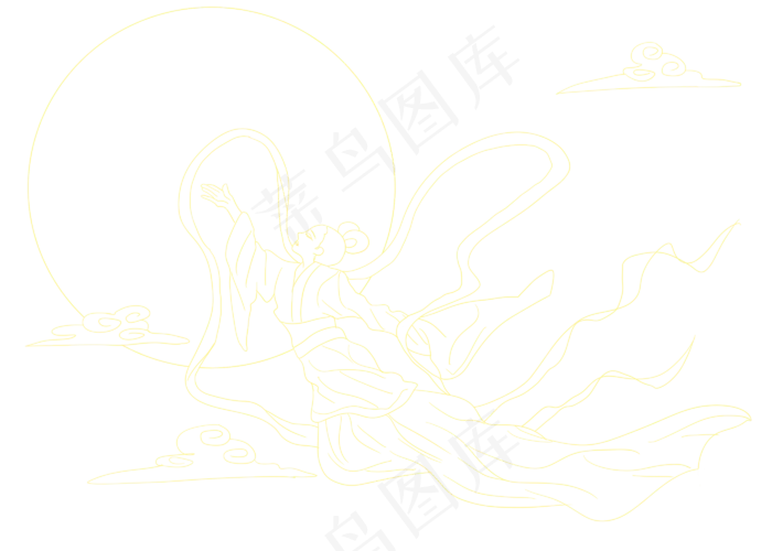 中秋节奔月嫦娥(2800X2000(DPI:299))psd模版下载