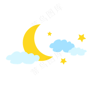 七夕节月亮星星云朵