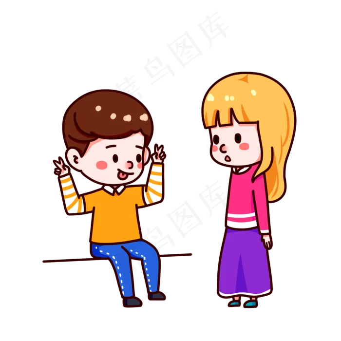 情人节男生女生做鬼脸