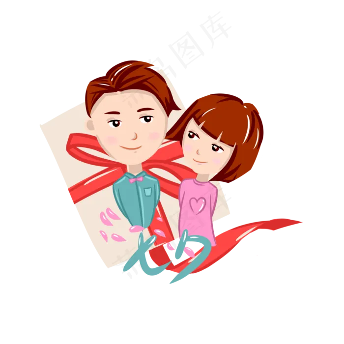 七夕节清新礼物情侣可商业元素(2000X2000(DPI:300))psd模版下载